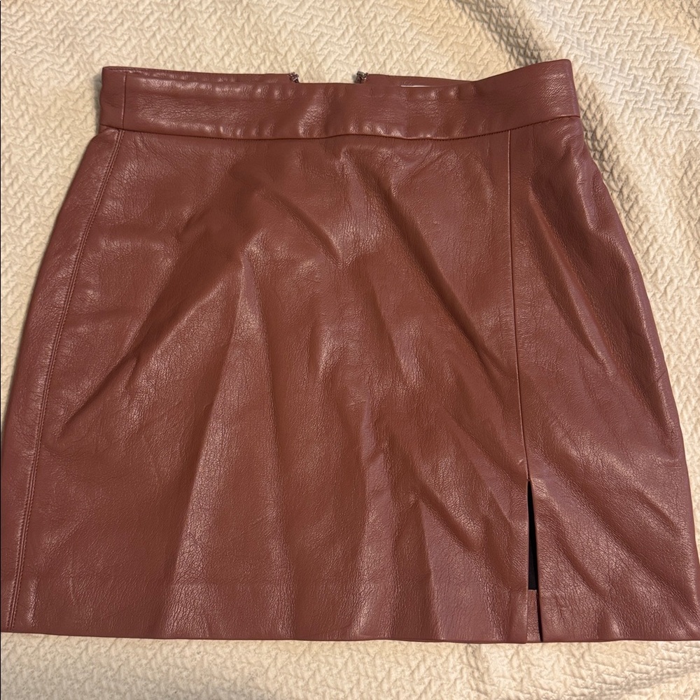 Wilfred brown Leather Mini Skirt